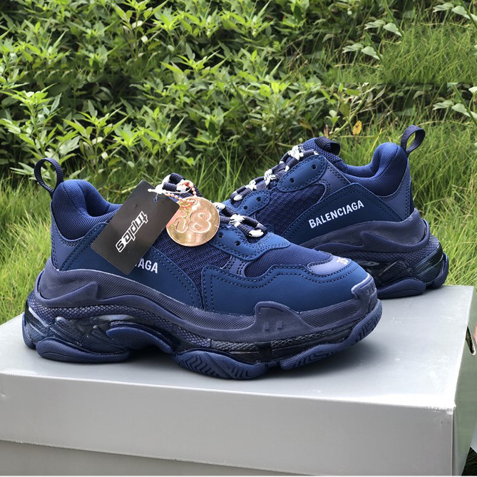 Dark blue balenciaga cheap triple s